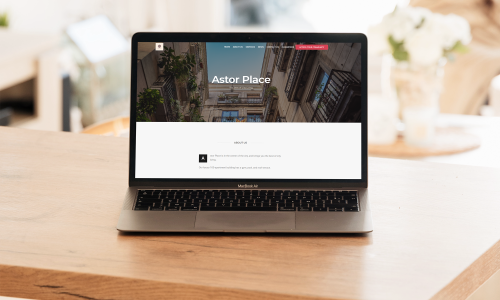 Image of laptop on table showing condo websites