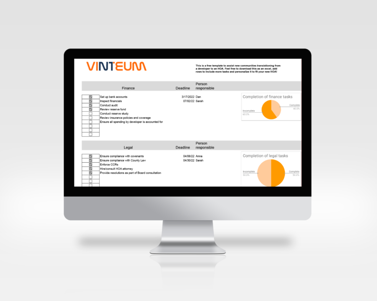 Easy to Use HOA Transition Checklist