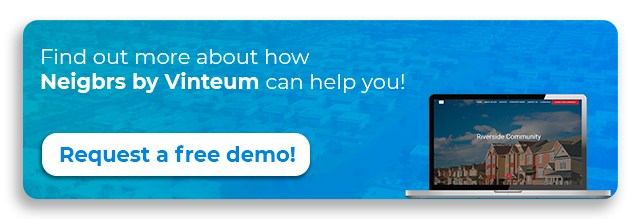 Call to action to request a free demo of Neigbrs by Vinteum