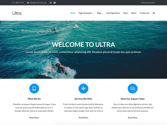 Website template powered by WordPress