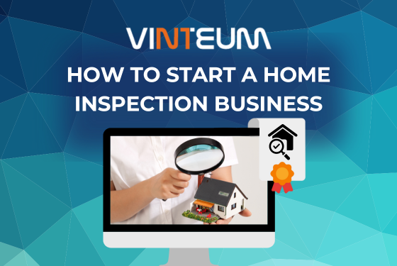 A colorful book cover featuring 'Free Ebook: How to Start Your Home Inspection Business"
